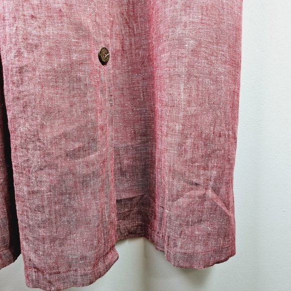 Rachel Zoe Red Linen Apron Style Button Front Dress, NWOT, Sz 8 - Picture 8 of 12